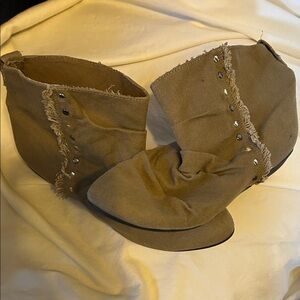 Aldo Tan Ankle Boots with Fringe Detail